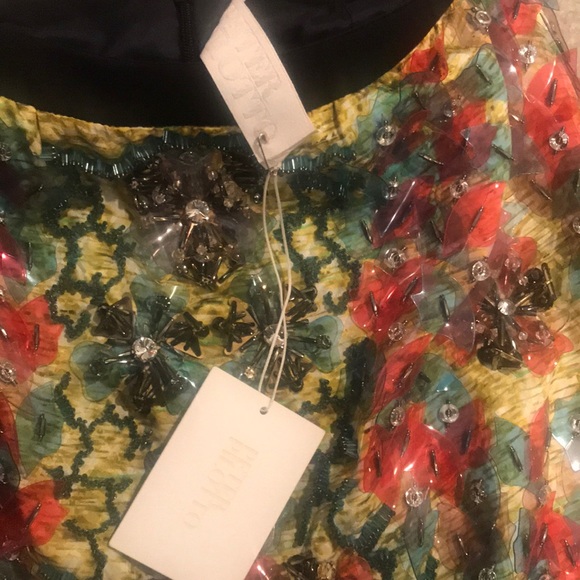 NWT Peter Pilottto skirt with 3d beaded flowers - Picture 3 of 4